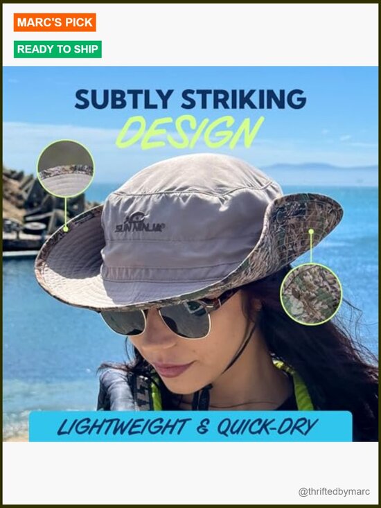 UPF 50+ Adjustable Wide Brim Bucket Hat Cooling Foldable Outdoor Sun Hat main image 6